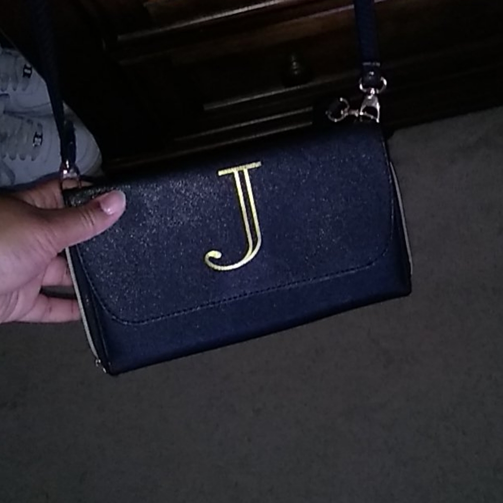 Crossbody J Initial Letter Purse Also a wristlet